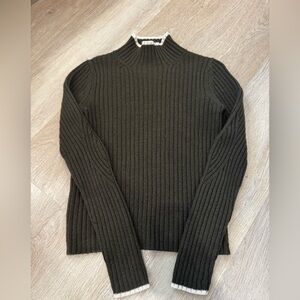 Banana Republic Wool Green Ribbed Sweater